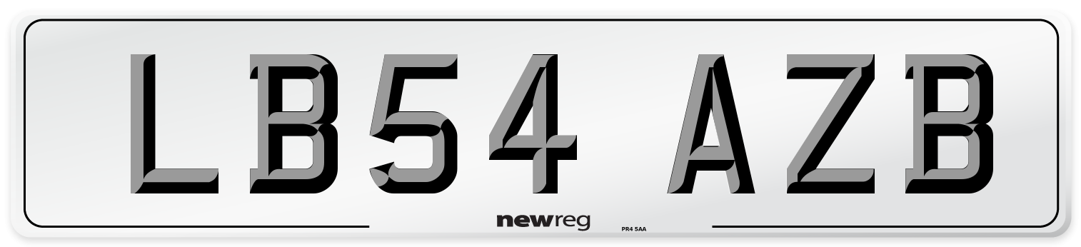 LB54 AZB Number Plate from New Reg